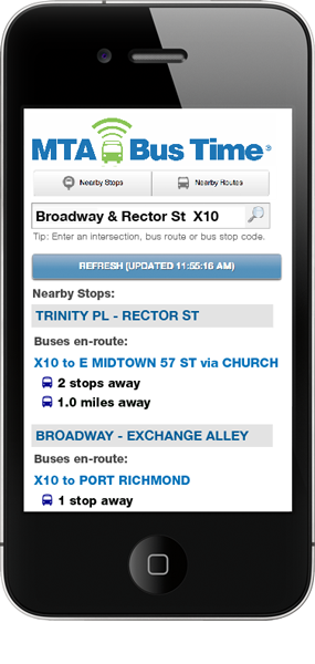 search with intersection and route text-only or mobile web