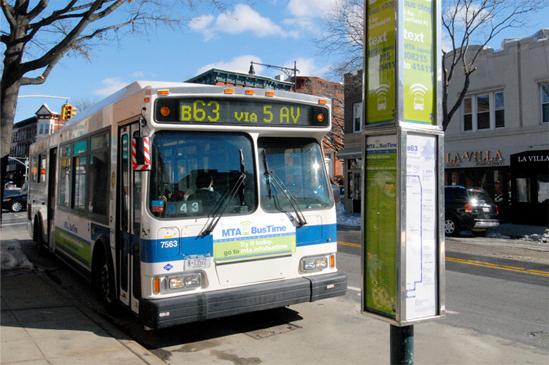 bus and guide-a-ride schedule box close-up